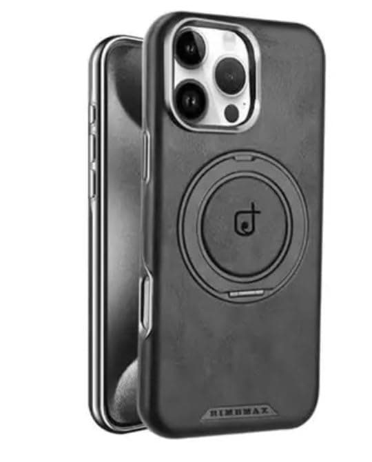 Protective Case Matte Back And Magnetic Ring (Compatbile with iphone 16 Pro Max) Built in 360 Degree Rotating Kickstand Foldable Circular Stand Slim Design Shockroof And Fingerprint Resistant (Black) Cellular phone case