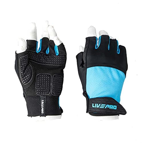 Livepro lp8260 fitness gloves for workout, l/xl - black blue