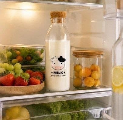Generic Glass Milk Bottle with Cork Lid, 1000 ml, .db