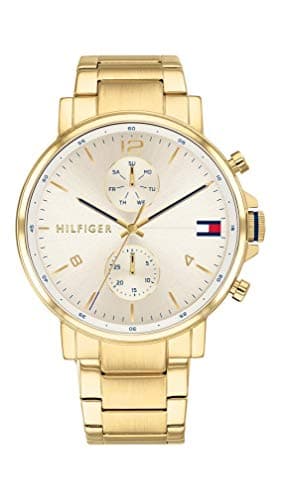 Tommy Hilfiger Mens Multi Dial Quartz Watch Daniel, Gold, Bracelet