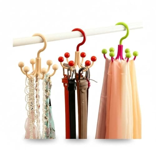 6 Hook 360 Degree Rotating Scarf Hanger Underwear Closet Organizer Rack
