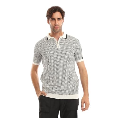 Andora Mens Micro-Pattern Jacquard Knit T-Shirt (pack of 1)