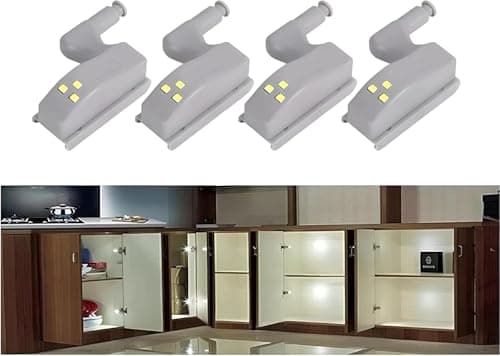 2 Pack LED Closet and Cabinet Lights Battery Powered Drawer Lighting with Automatic Door Sensor Easy Setup Bright Interior Illumination for Wardrobe Kitchen Storage Light fixture