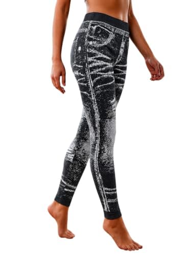 Miza Women's Printed Denim Leggings Soft Stretch Material Pants