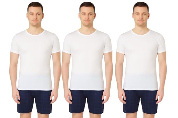 Ajyal pack of 3 Undershirt Men Half sleeve - 100% Cotton White Shirt
