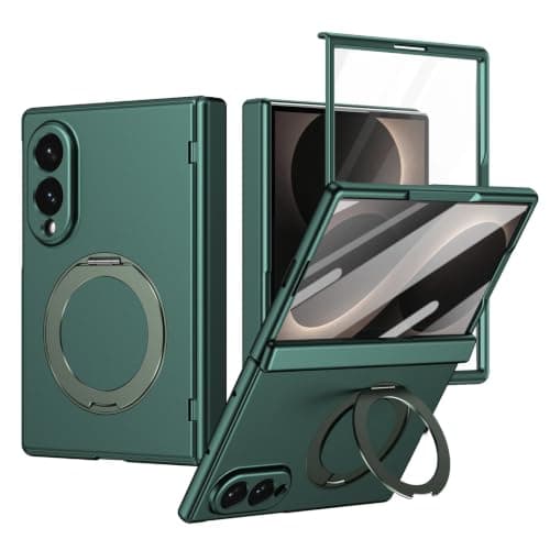 Case Magnetic Case with Ring Holder (Compatible with Samsung Galaxy Z Fold 8) Stand, Compatible Built in Screen Protector Hinge Protection Cover Full Coverage Slim Phone Case (Green)