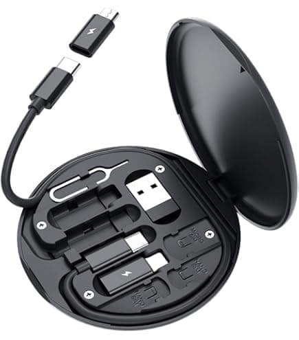 60W All in One Fast Charging USB Cable Multi Charging Cable Adapter Kit USB C to Micro and L A Can Be Used as Mobile Stand Compatible with All Devices 6 in 1
