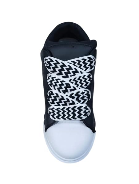 Men's Shoes Men's Sneakers Black Trendy Cochie Comfortable Walking Daily Casual Wide Lace Up Qian Trade Distribution Code 5502 (Black, 44)