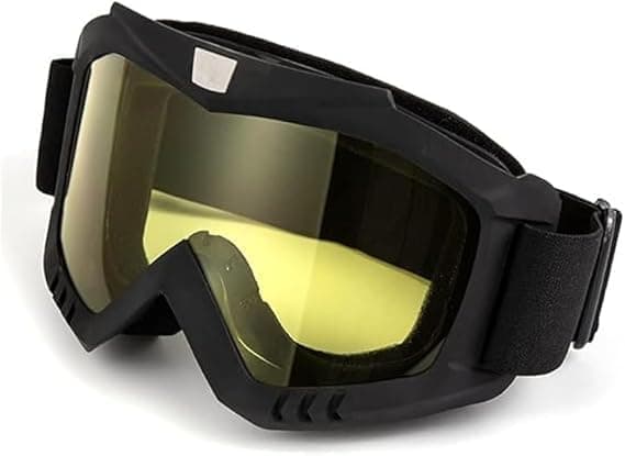 Motorcycle Goggles, Windproof, Anti-Fog Shockproof Dustproof, Off-Road Glasses, Mountain Bike Glasses for Men and Women - Yellow Safety glasses