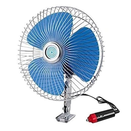 Car Cooling Fan 12V 180 Degree Rotation Air Circulation Fan for Car Boat Golf Car (Base,12V)-SACAR