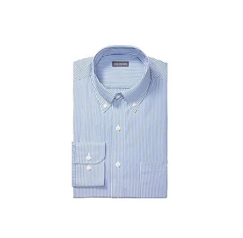 Van Heusen Men's Dress Shirt Regular Fit Pinpoint Stripe, Blue, 15.5" Neck 34"-35" Sleeve, M