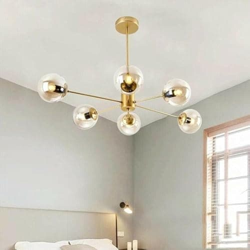Generic Modern Semi Flush Mount 6-Light Gold Indoor Lamp 30x75x30cm