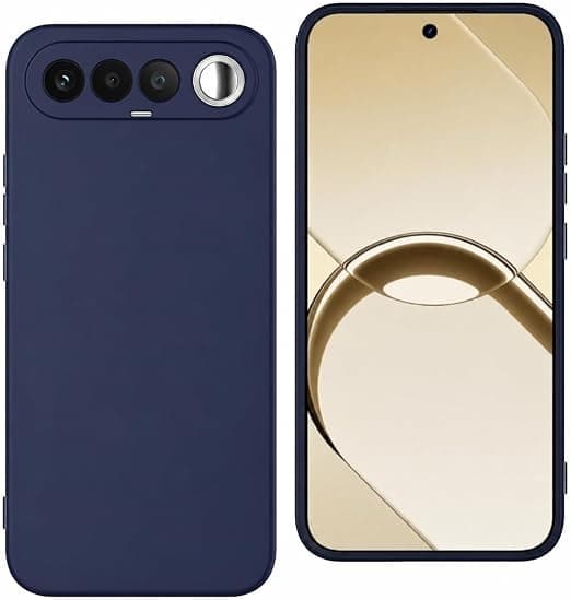 Case Cover (Compatible with for Realme 16), High-Quality Silicone Case, Full Body Mobile Phone Case with Silky Soft Touch, Scratch-Resistant Soft Microfibre Lining (Blue) Cellular phone case