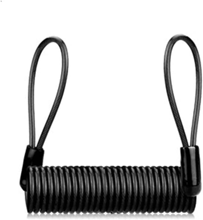 sacar wire coiled wire cable security reminder hard drive safety alarm motorcycle motorcycle lock helmet bag anti-theft rope - black