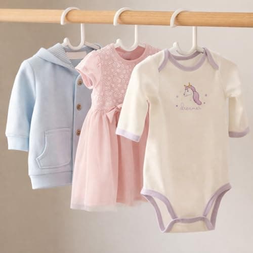 Baby Clothes Hangers 10 Pack Wardrobe Organizer Durable Lightweight Garment Holder For Infant Toddler Clothing Space Saving Closet Storage Solution Width 29 Cm Home Nursery Organization