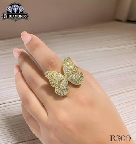 3 Diamonds 292474661779083 Band Ring for Women - Gold Plated-16