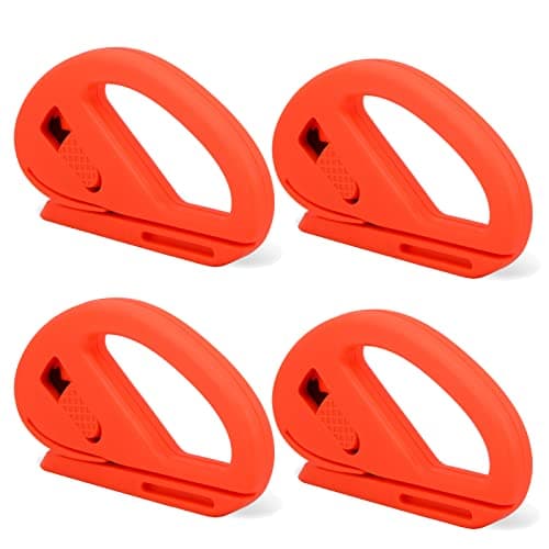 FOSHIO 4Pack Scissor Free Orange Slither Cutter, Snitty Car Vinyl Wraps Zippy Safety Cutter Utility Knives for Window Tinting Kits, Present Paper Wrapping, Films, Vacuum Bags, Sticker Cutting Utility knife