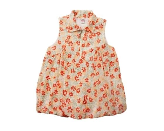 Billion Girls Floral Print Sleeveless Zipper Polo Blouse – Summer Casual Top SG26-647 Shirt