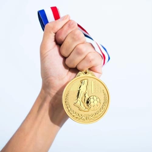Metal Sports Medal Football Medal with Lanyard Awards Medals Recognition | 3D design, come with gift box, colorful ribbon, tournament