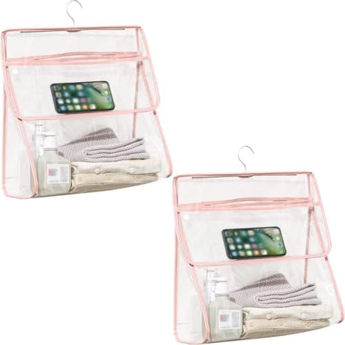 Waterproof Transparent Bathroom Organizer with Phone Holder Wall Mount