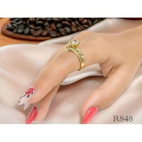 3 Diamonds 292474661779586 Elegant Gold Crown Ring – Crafted With Precision, Accessory For Women-5