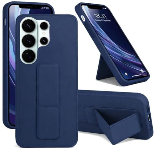 back Cover Magnetic Kickstand Case for Samsung Galaxy S26 ULTRA — Shockproof Soft Silicone Cover with Camera Protection & Hands-Free Stand Galaxy S26 ULTRA (Blue) Cellular phone case