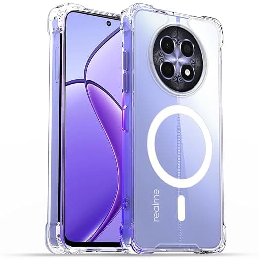Protective Cover (Compatible With Realme 12 Pro), Magnetic Clear Case With Raised Edges, Shockproof And Slim For (Clear)