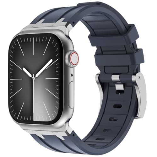 WINGLE 49mm 46mm 45mm 44mm 42mm(series 3 2 1) for Apple Watch Strap,Men Liquid Silicone Rubber Strap Replacement band for iWatch Ultra 2/Ultra/Series 10 9 8 7 6 5 4 SE 3 2 1