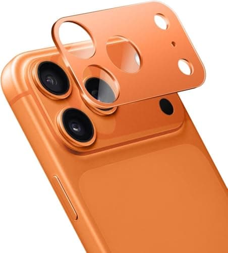 ARROWS Camera Protection for iPhone 17 Pro Max, Tempered Glass, Aluminium Alloy Rear Camera Protective Film - Orange Screen protector