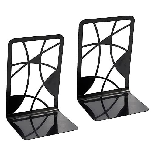 Book Ends,Heavy Duty Bookends Metal Bookend Stationery Bookmark book stand Pen holder (Color : B010)