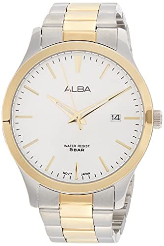 Alba Two-Tone Stainless Steel Band Analog Watch for Men - Silver and Gold