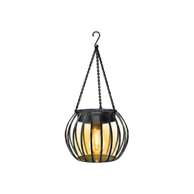 Solar Outdoor Light Metal Ball Design Warm LED Lamp for Garden Balcony