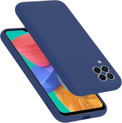 Liquid Silicone Case with Camera Protection Microfiber Lining for Samsung Galaxy A22 4G (Navy) Cellular phone case