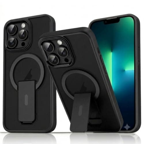 Case Magnetic Stand [Compatible with iPhone 14 Pro Max][Military Drop Protection] Shockproof Invisible Kickstand Matte For Case Men Women (Black) Cellular phone case