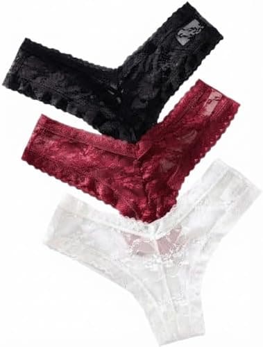 Women's Underwear Set - (3 Piece) Lace Design Soft and Comfortable Material for Daily Use Comfort Home Wear Practical and Suitable for Repeated Use - (Code 7582) Underpants