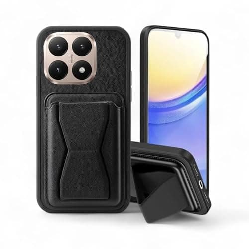 3M Store Leather Case Compatible for Xiaomi 15T / Mi 15T Shockproof Leather Back Card Storage & case built-in Stand PU leather for a stylish look, comfortable grip (Black)