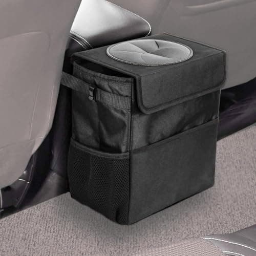 Car Storage Basket Set 2-Pack Insulated Vehicle Organizer with Thermal Lining for Travel Road Trips Portable Folding Trash Bin and Storage Bags Caddy