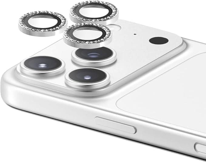 Camera Lens Protector For iPhone 17 Pro Max/ 17 Pro Only, Diamond Silver Color Screen protector
