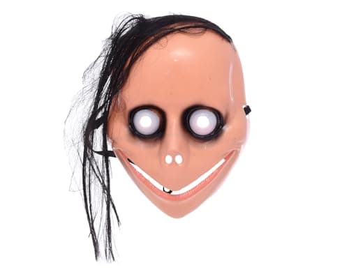 Generic Plastic Full Face Halloween Mask With Scary Smile Design And Elastic Strap For Masquerade - Multi Color Costume mask