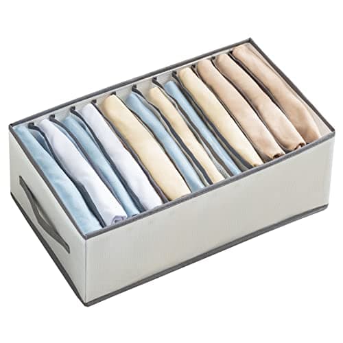 Jeans Storage Boxs Closet Organizer for Clothes Tidys Pants T-Shirt Compartment Storage Box Home Organizer Drawer -6/7/9/12 Grids(Size:12 Grid-T-Shirt,Color:Gray) Caddy