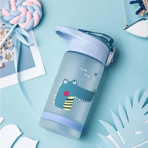 Generic Pure acrylic water bottle,Silicone straw,Push-button opening mechanism,Secure, leak-proof lid,Fixed handle on the lid for easy carrying,500ml capacity,Available in multiple colors, .db