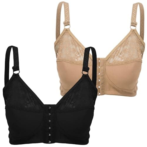 Lasso Women Set Of 2 Pieces Front Open Bra Cup B With Lace Bra