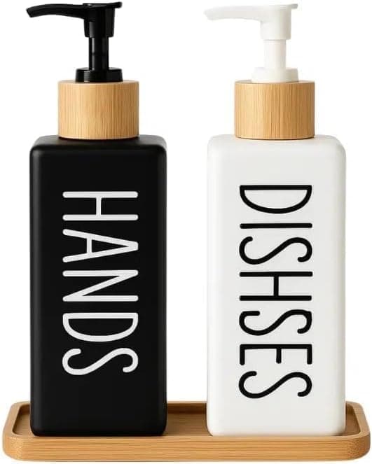 2 in 1 Bathroom Dispenser Set - 2 Pack Soap and Shampoo and Practical Bathroom Organizer KH