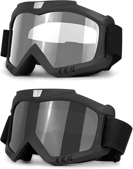 Set of 2 Glasses for Driving Cycling Riding Skiing Cycling Glasses - 1 Lens Color Clear and Black Lens - AGA Safety glasses