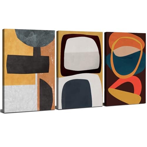 Abstract Canvas Wall Art for Living Room Boho Geometric Wall Decor Abstract Color Block Prints Pictures Watercolor Paintings Minimalist Artwork for Bedroom Office Home Decoration 30x40cm 3Pcs