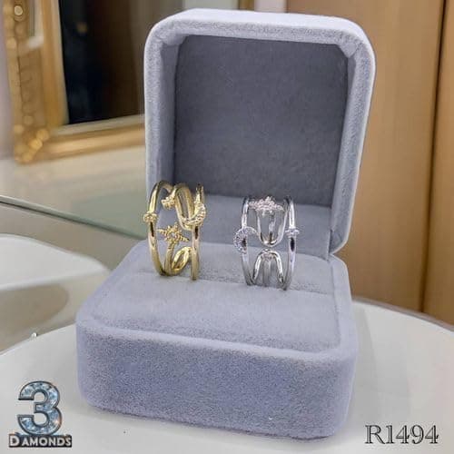 3 Diamonds 292474661779610 Platinum-Plated Celestial Ring With Star And Moon Motifs-1