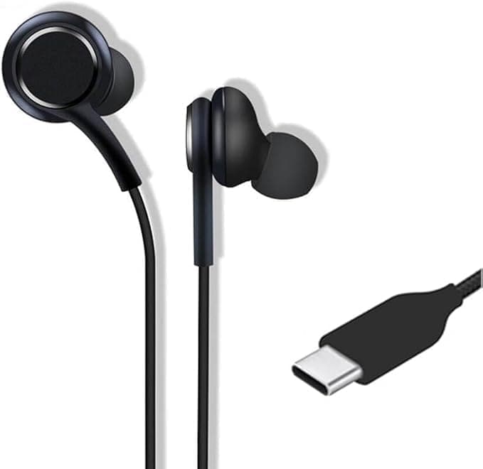 In-Ear Headphones Compatible with All Series USB-C - Stylish Design - Black