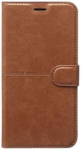 Generic Leather Flip Case for Oppo A3 / A3x, 360° Protection, Brown, Shock-Absorbent Cellular phone case