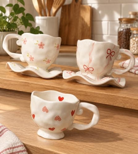 Elegant Porcelain Mug with Matching Saucer 400ml Capacity Large Coffee Cup and Tea Serving Set for Daily Use Ceramic Drinkware for Home and Office