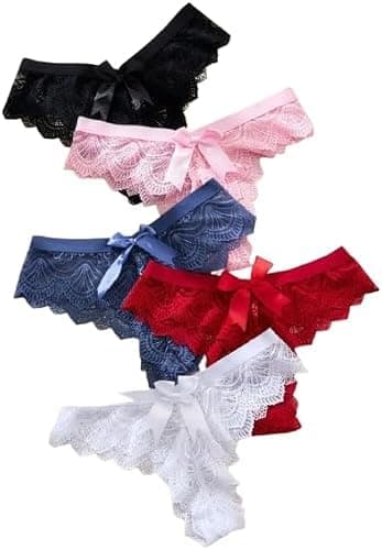 طقم ملابس داخلية نسائية 5 قطع – خامة ناعمة ومريحة - مناسب للاستخدام اليومي (كود 7529) Underpants